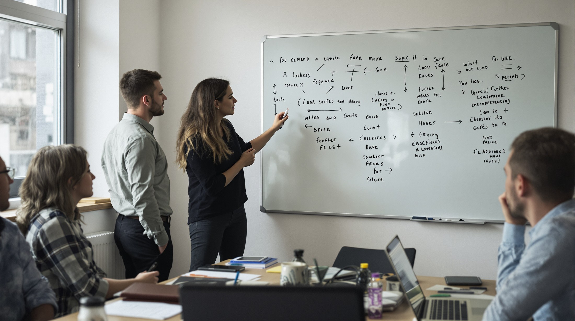 The team in a meeting
